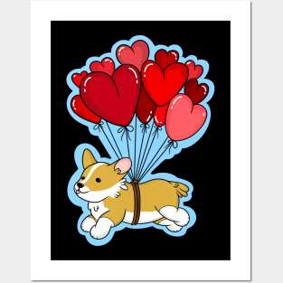 Cute Corgi Valentines Day Posters and Art